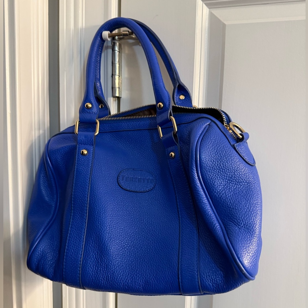 Terzetto Blue Satchel with Structured Design